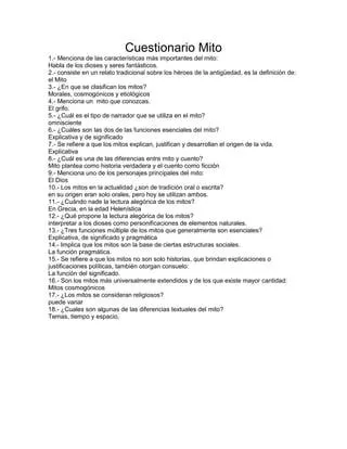 5 Caracteristicas Fundamentales Del Mito Segun La Mitologia Tradicional photo 0