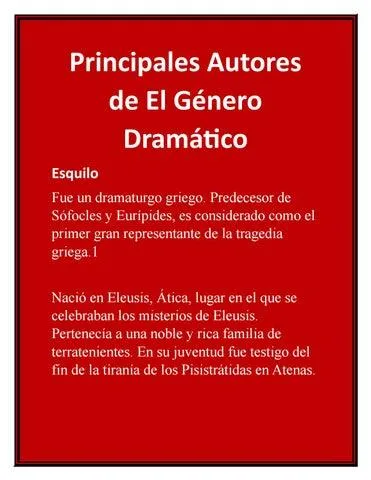 Las caracteristicas fundamentales del genero dramatico y sus principales exponentes a traves de la historia image 0