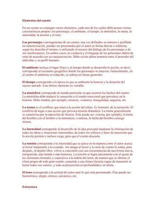 Las 5 caracteristicas clave de los personajes, escenario, trama y mas en los cuentos image 3