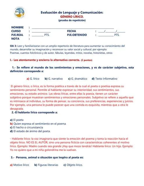 Las 5 caracteristicas principales del genero lirico y como expresan los sentimientos photo 1