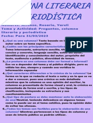 5 Caracteristicas Principales de una Cronica Periodistica que Debes Conocer photo 0
