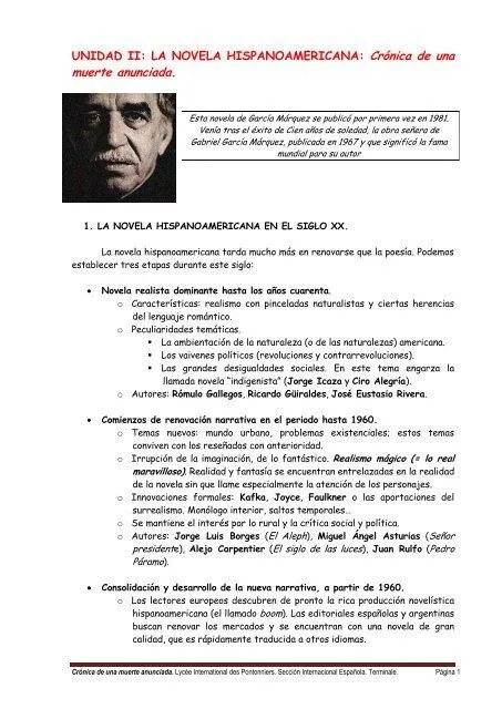 5 Caracteristicas Importantes de la Obra Cronica de una Muerte Anunciada de Gabriel Garcia Marquez photo 0