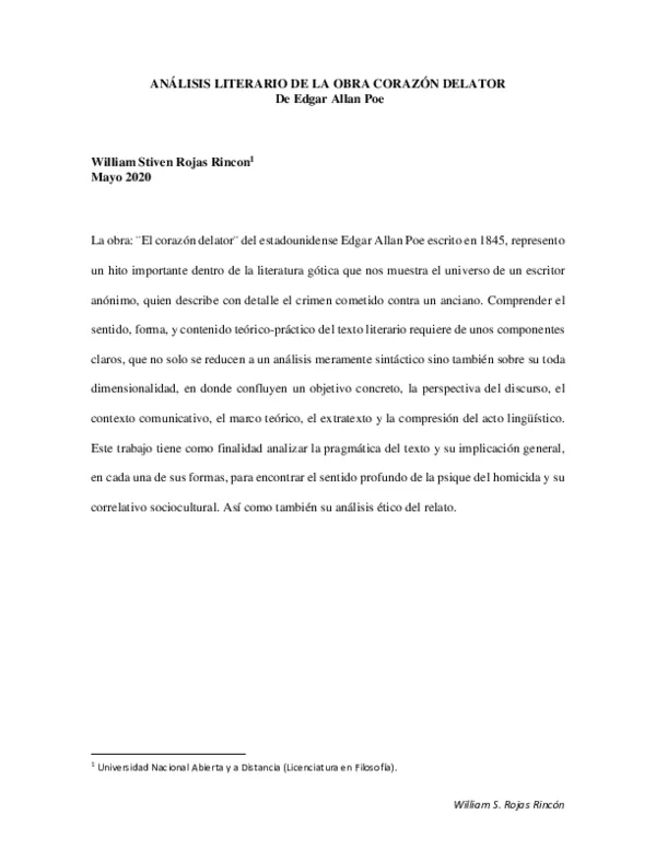 Las 7 caracteristicas del cuento corto El corazon delator de Edgar Allan Poe segun la teoria literaria image 1